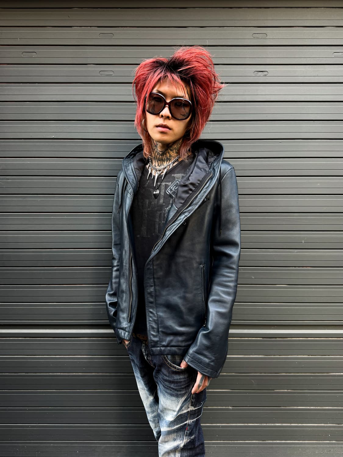 Katharine Hamnett - Hooded Leather Jacke 상품이미지3