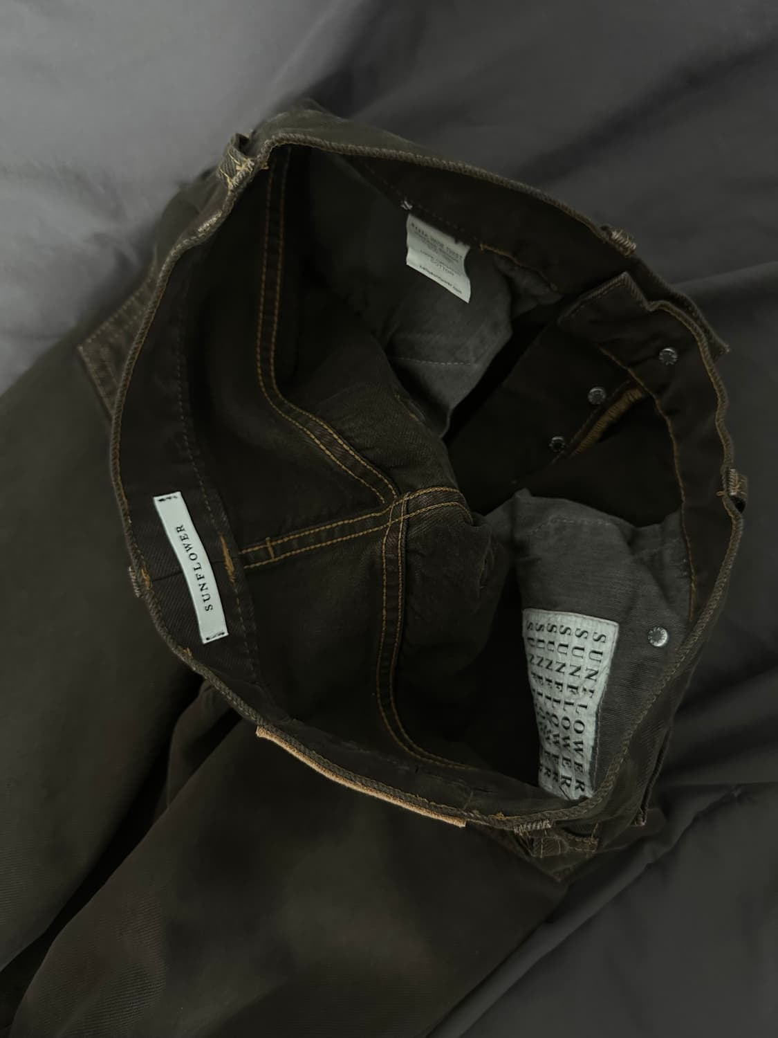 (30/32) 선플라워 와이드 트위스트 데님 브라운 상품이미지3