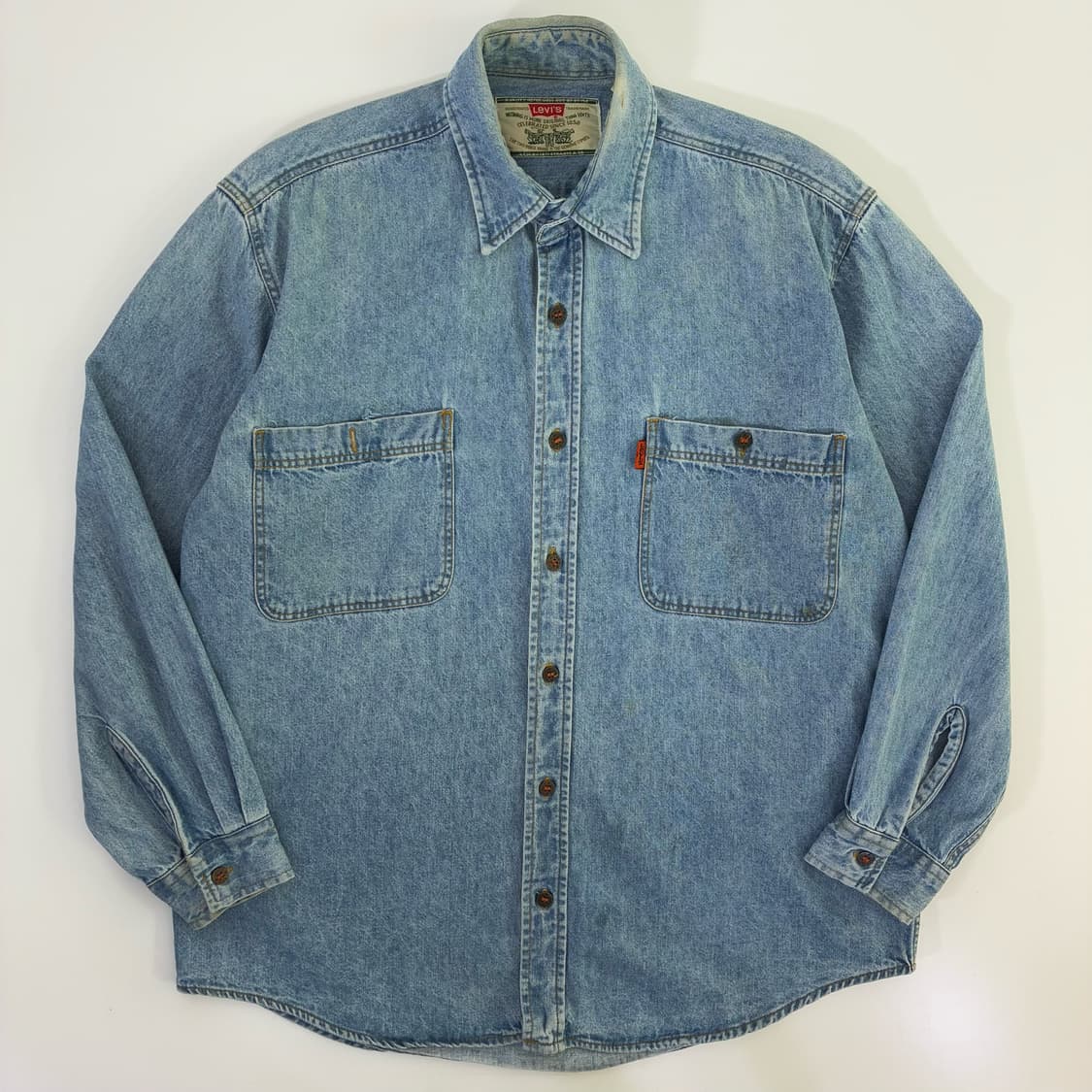 Levi's  리바이스 90,s 오렌지탭 워시드 데님셔츠  상품이미지1