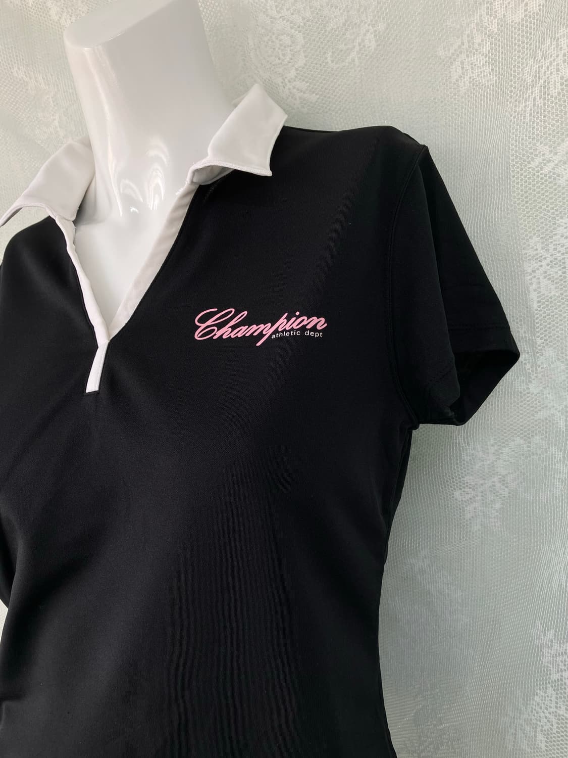 빈티지 챔피언 카라 트임 반팔 1122 모리걸 y2k 스트릿 갸루 펑키  상품이미지3