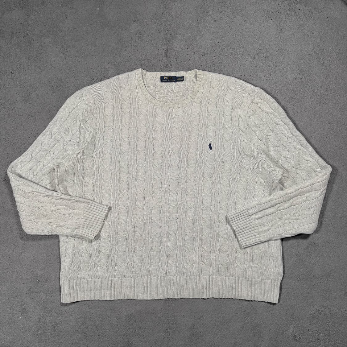 폴로 코튼 그레이 꽈배기 니트 상품이미지2