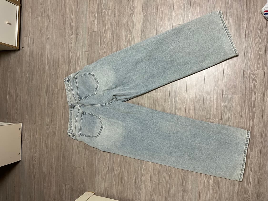 빅 브러쉬 엑스트라 와이드 데님 팬츠 [러스티 스카이 블루]  상품이미지5