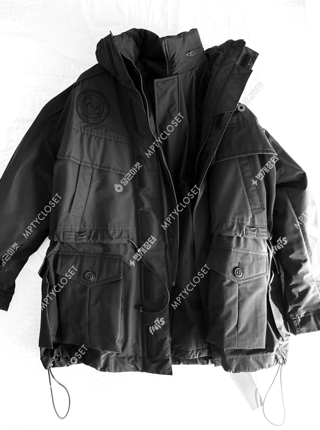 준지 juun.j 19fw 컬렉션라인 패딩레이어드 파카 블랙 상품이미지10