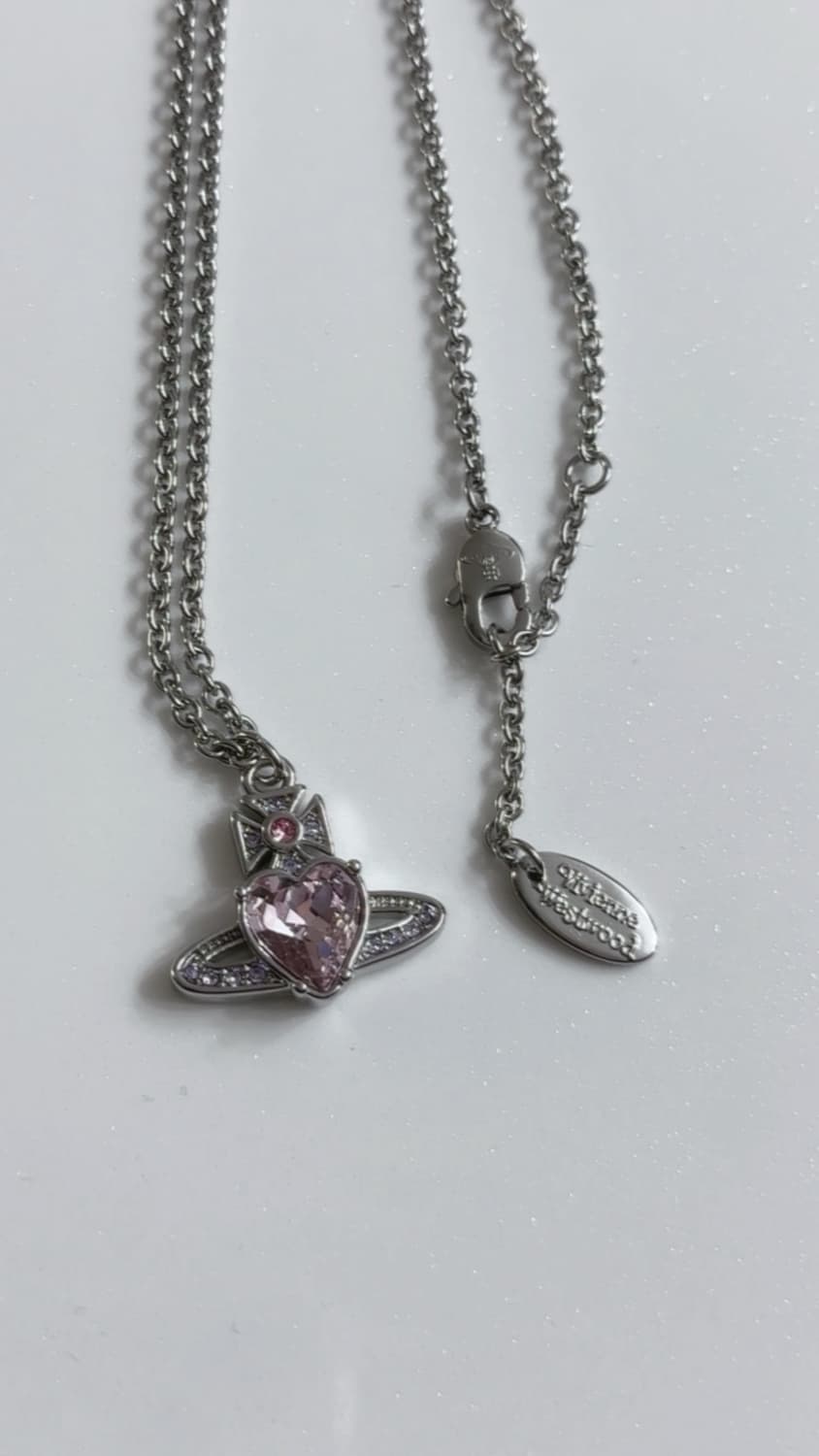 비비안웨스트우드 목걸이 아리엘라 크리스탈 핑크 실버 목걸이 펜던트 상품이미지4