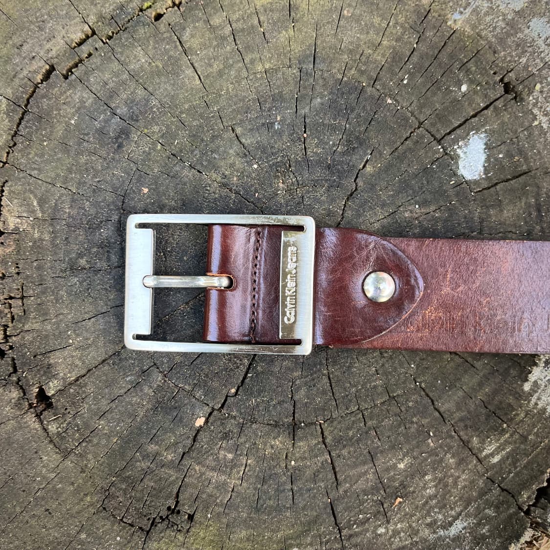 캘빈 클라인 레터링 레더 벨트 상품이미지2