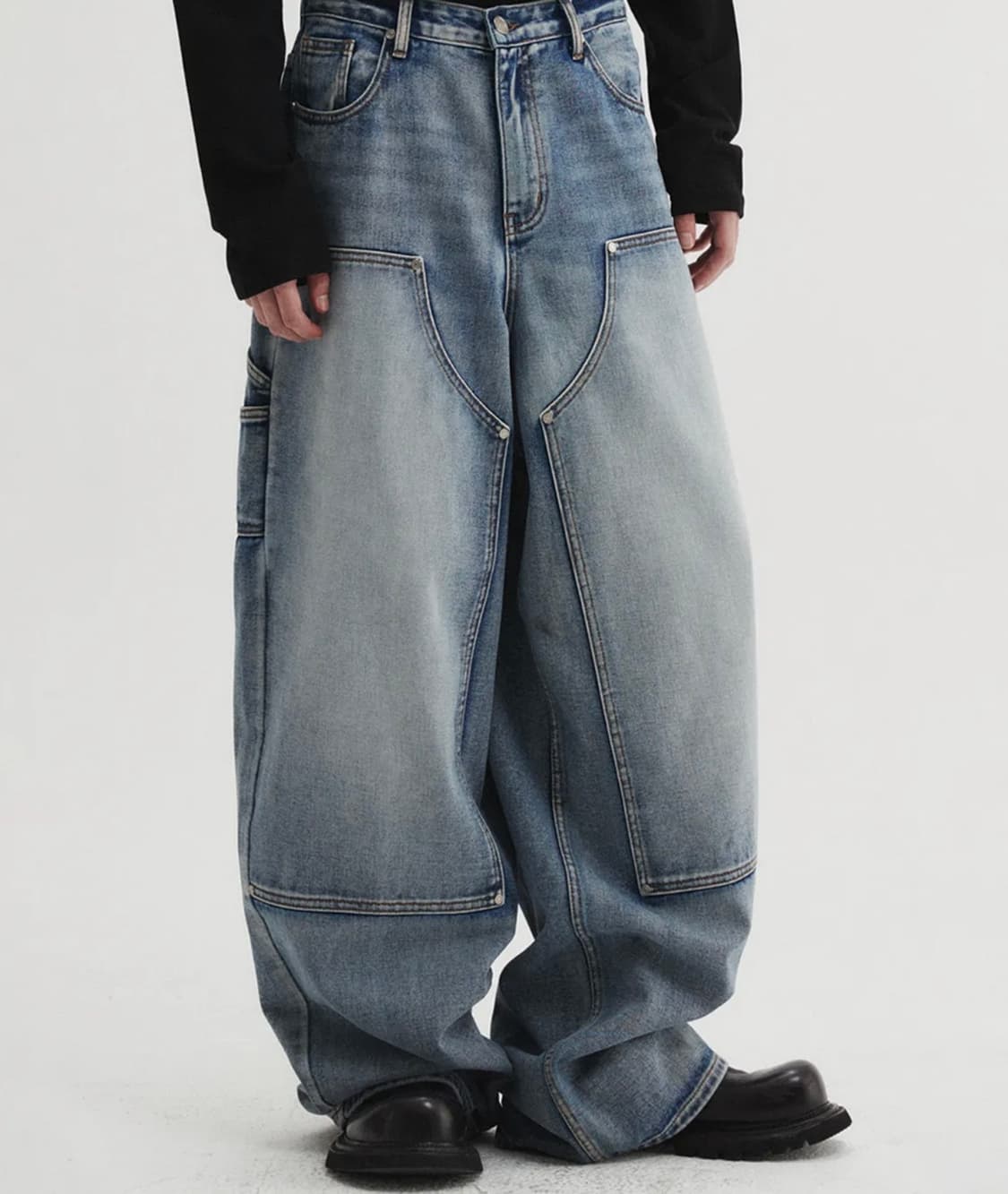 [L] dnsr 디앤써 브러쉬 카펜터 데님 팬츠 상품이미지1