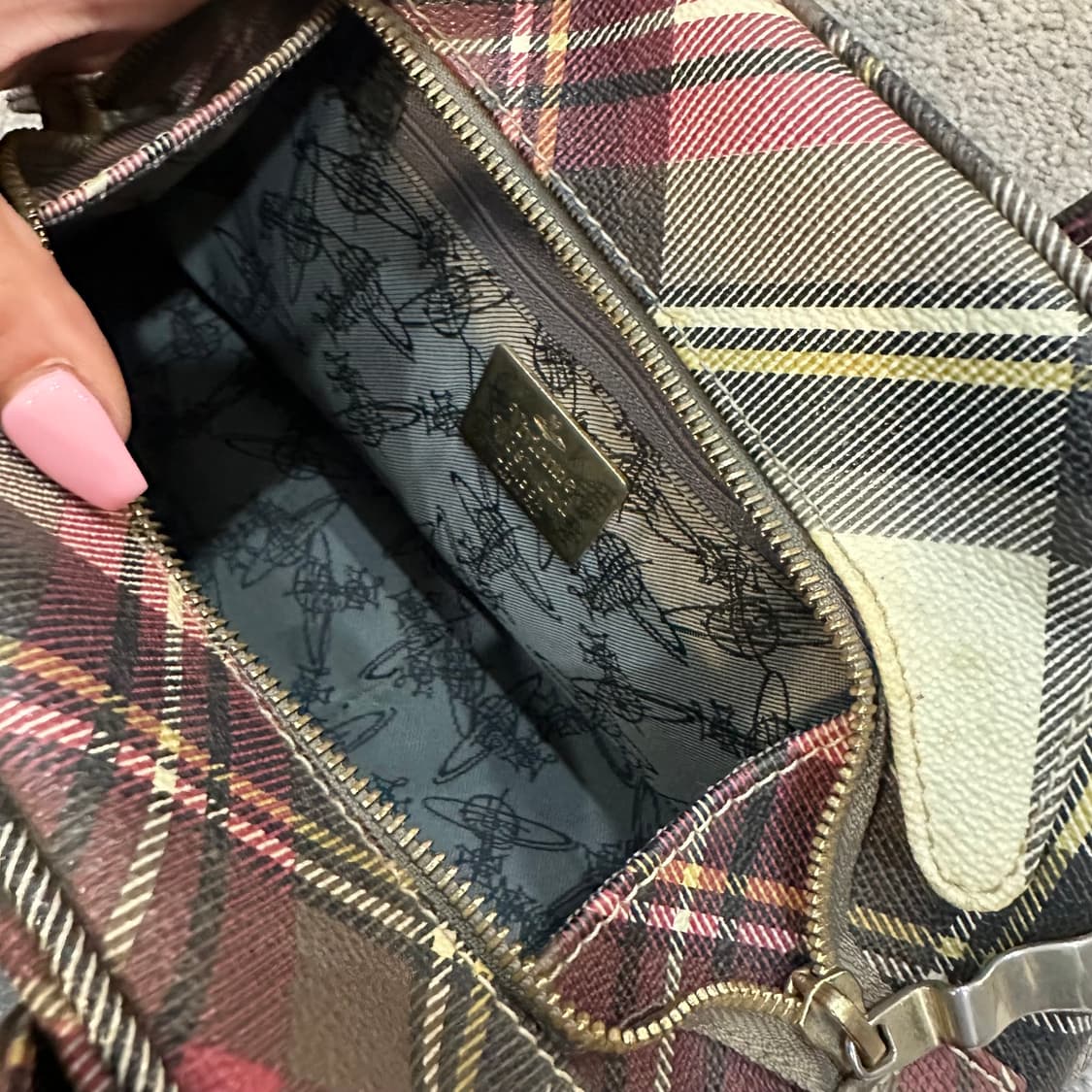 비비안웨스트우드 더비 타탄 야스민 토트백S 상품이미지7