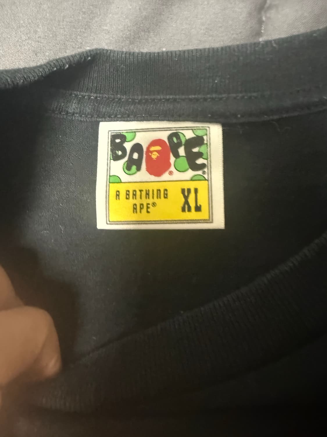 ( 상태 좋음 XL ) 베이프 컬리지 티셔츠 블랙 상품이미지2