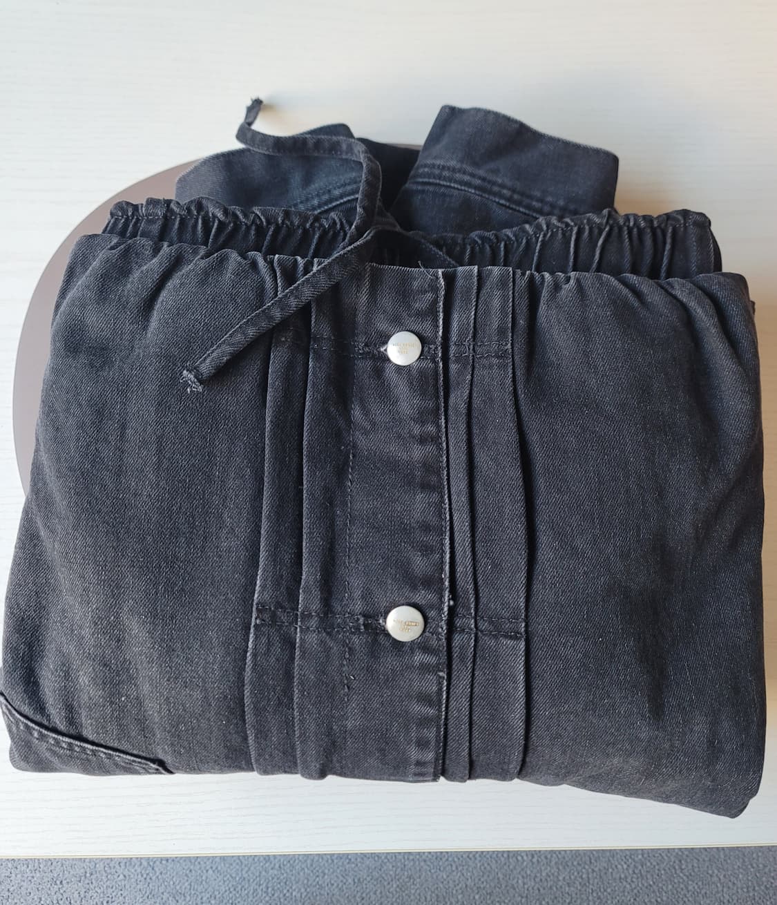 [XL]ZARA 자라 크롭핏 데님 자켓 블랙 상품이미지9