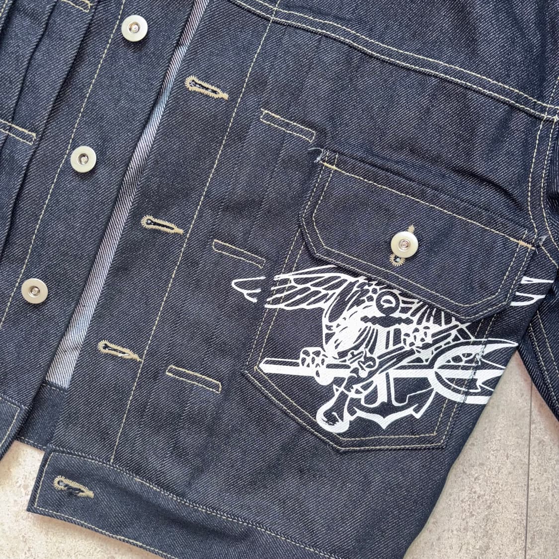 왓츠더유즈 네이비실 데님 자켓 M 상품이미지3