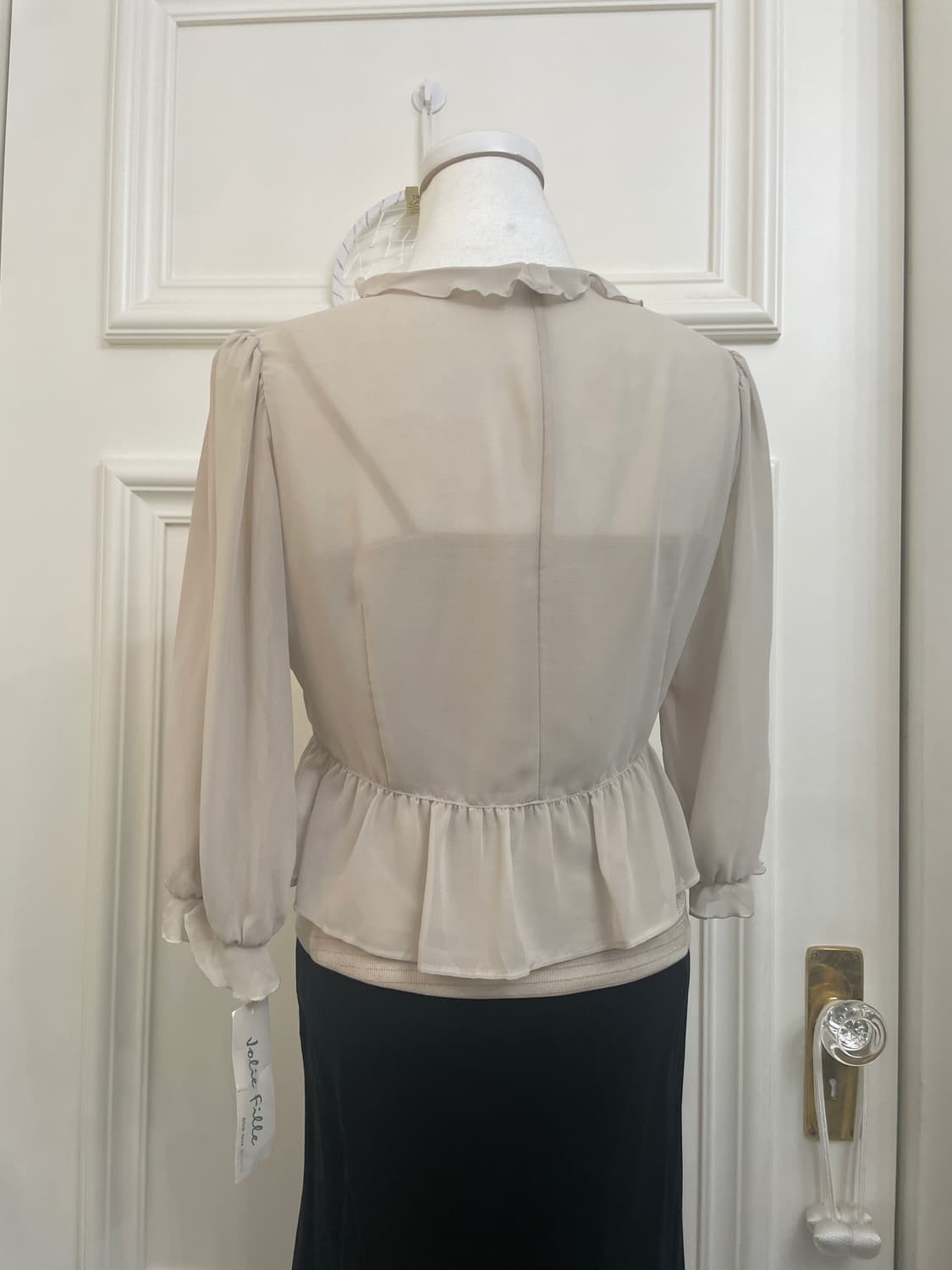 cool beige ruffle bow blouse&glitter lin 상품이미지5