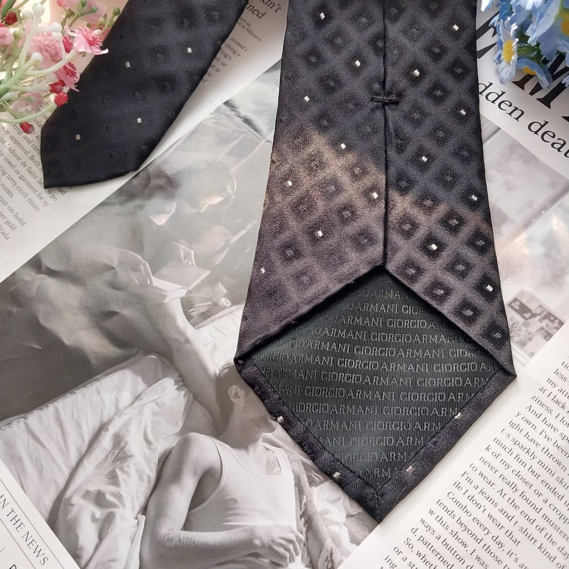 GIORGIO ARMANI 조르지오 아르마니 실크 기하 자카드 넥타이 9 상품이미지7