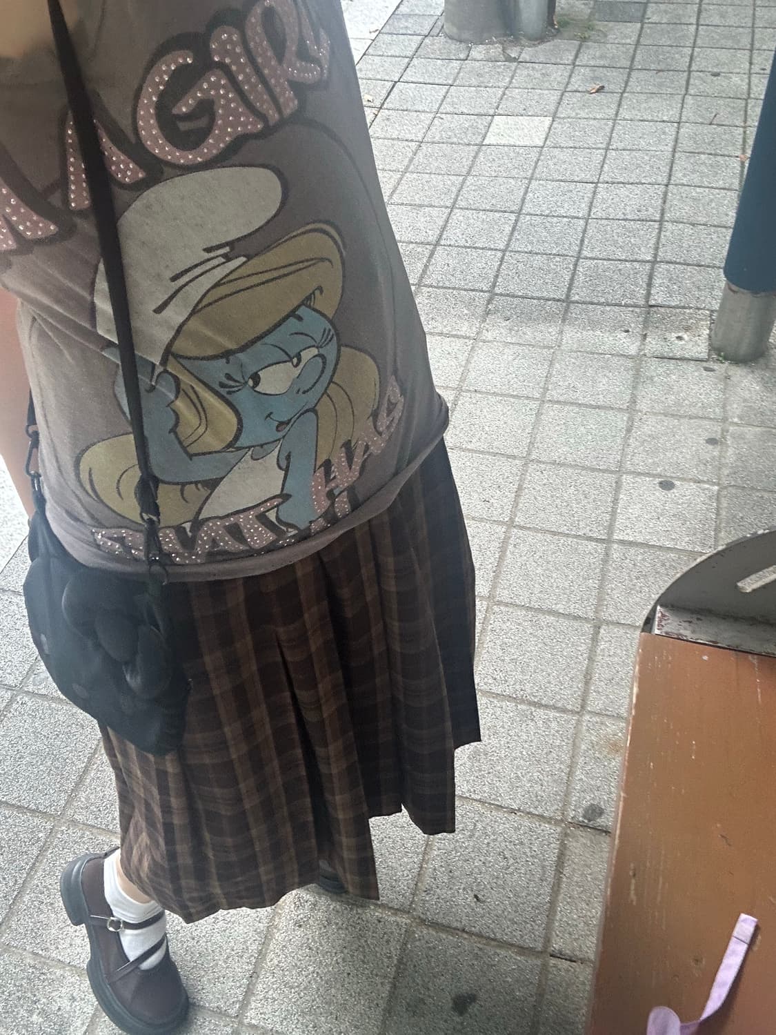 스머프 반팔티, 체크스커트 세트(네고 연락 주세요) 상품이미지3
