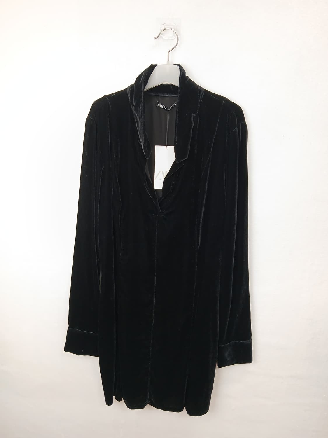 ZARA 벨벳 블랙 원피스 (XL) 100 L 77-88 새제품 상품이미지2