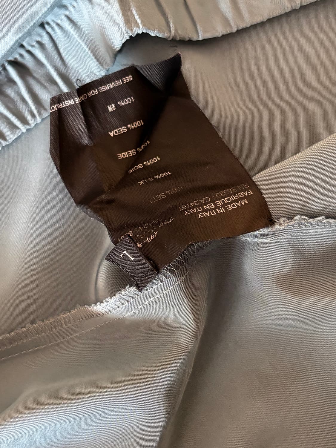 프라다 실크 블루그레이 팬츠 상품이미지5