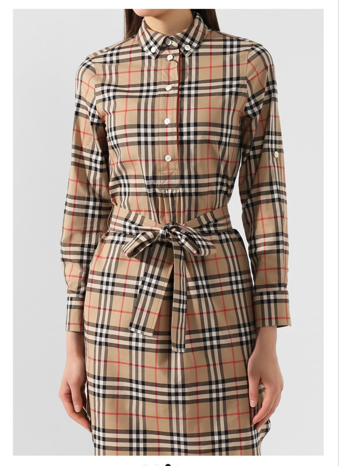[55/36] 버버리 노바체크 셔츠 원피스 벨트 세트 상품이미지1
