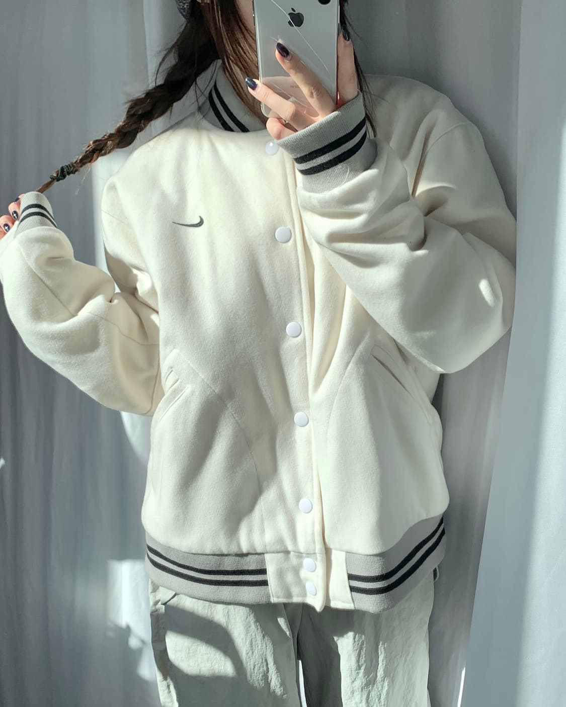 Nike 나이키 아이보리 울 스타디움 자켓 상품이미지6