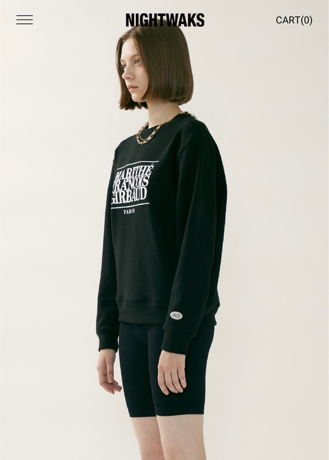 마리떼 프랑소와저버 기본 맨투맨 블랙 상품이미지3