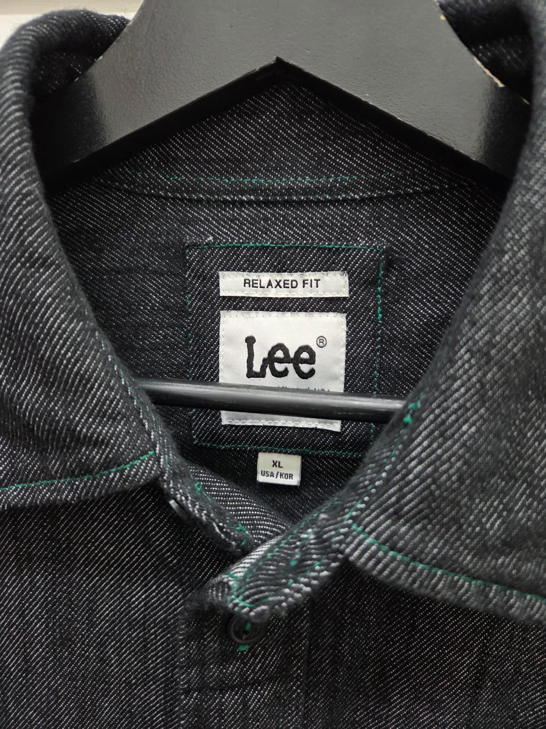 리 LEE 릴랙스드핏 블랙 데님 셔츠 상품이미지2