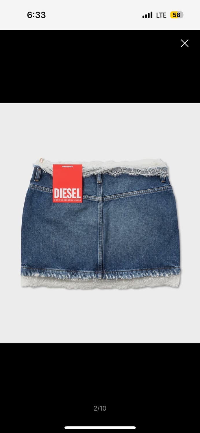 디젤 레이스 데님 스커트 새상품 상품이미지2