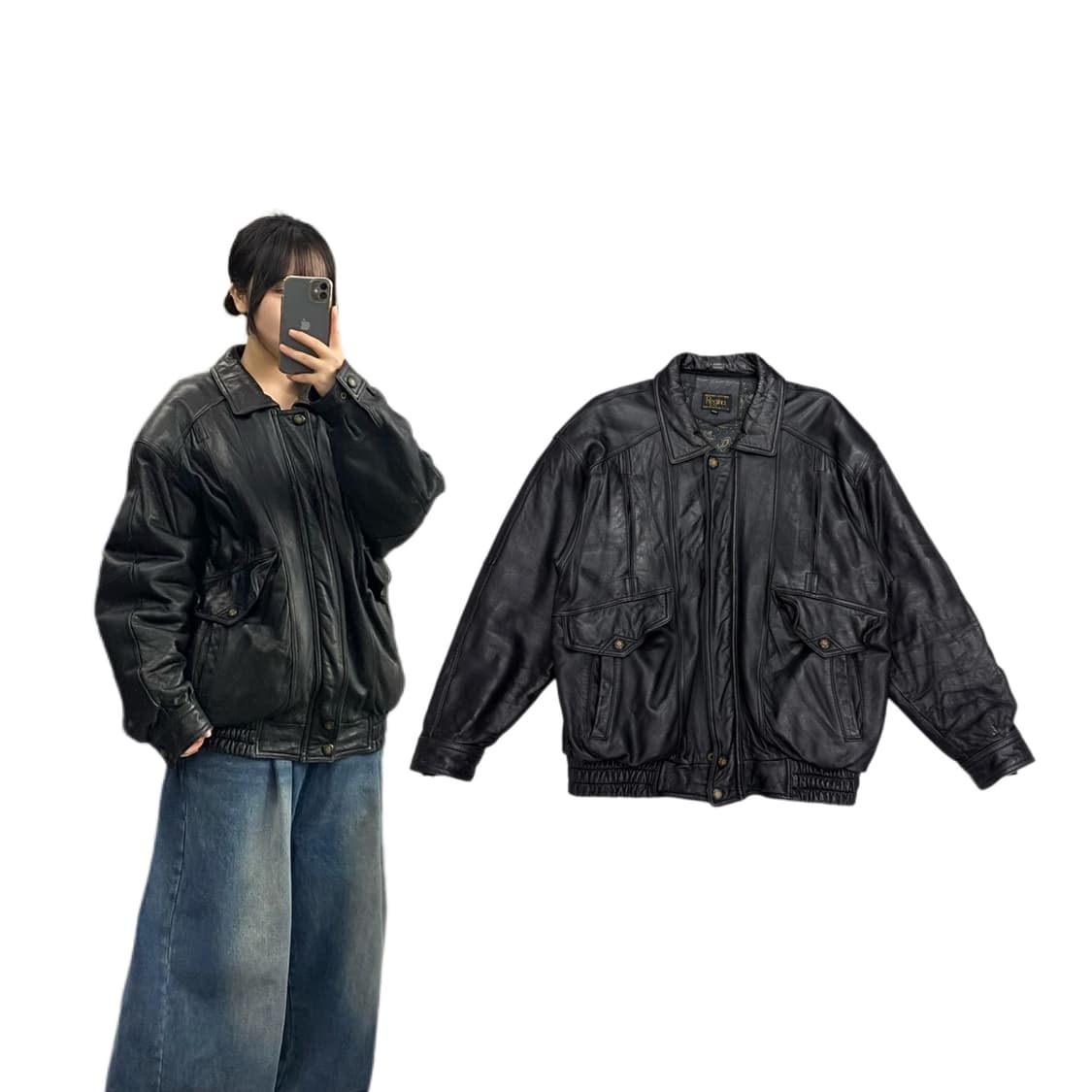 램스킨 리얼레더 양가죽 가죽 봄버 자켓 상품이미지1