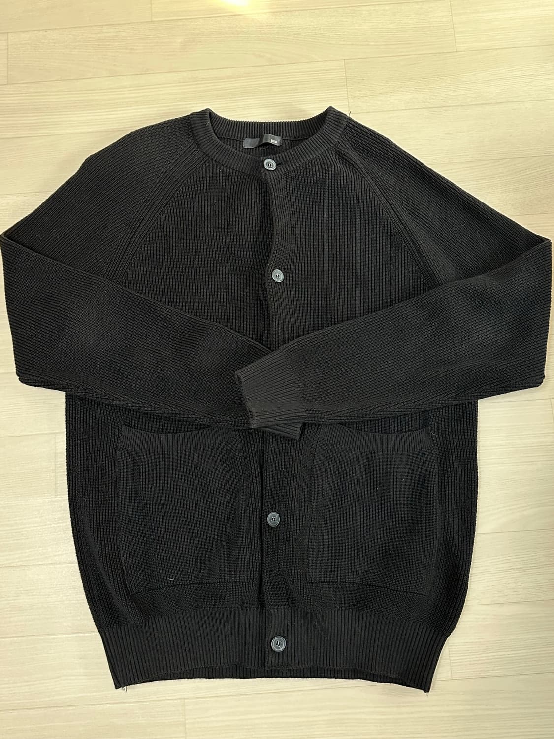 [M/L]블랙 라운드넥 골지 가디건 상품이미지2