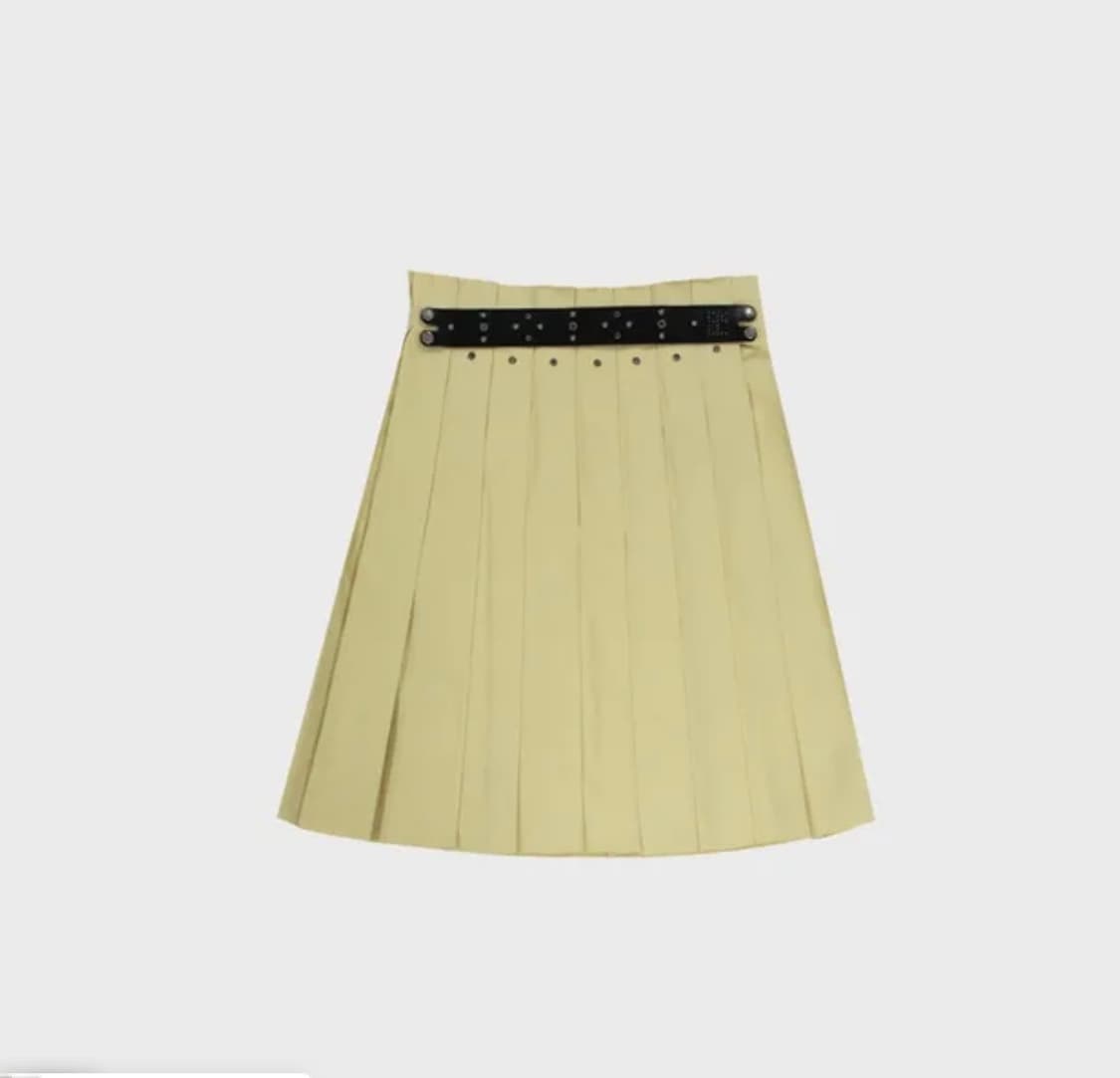 프레클 스커트 pleats midi skirt leather accent 상품이미지1