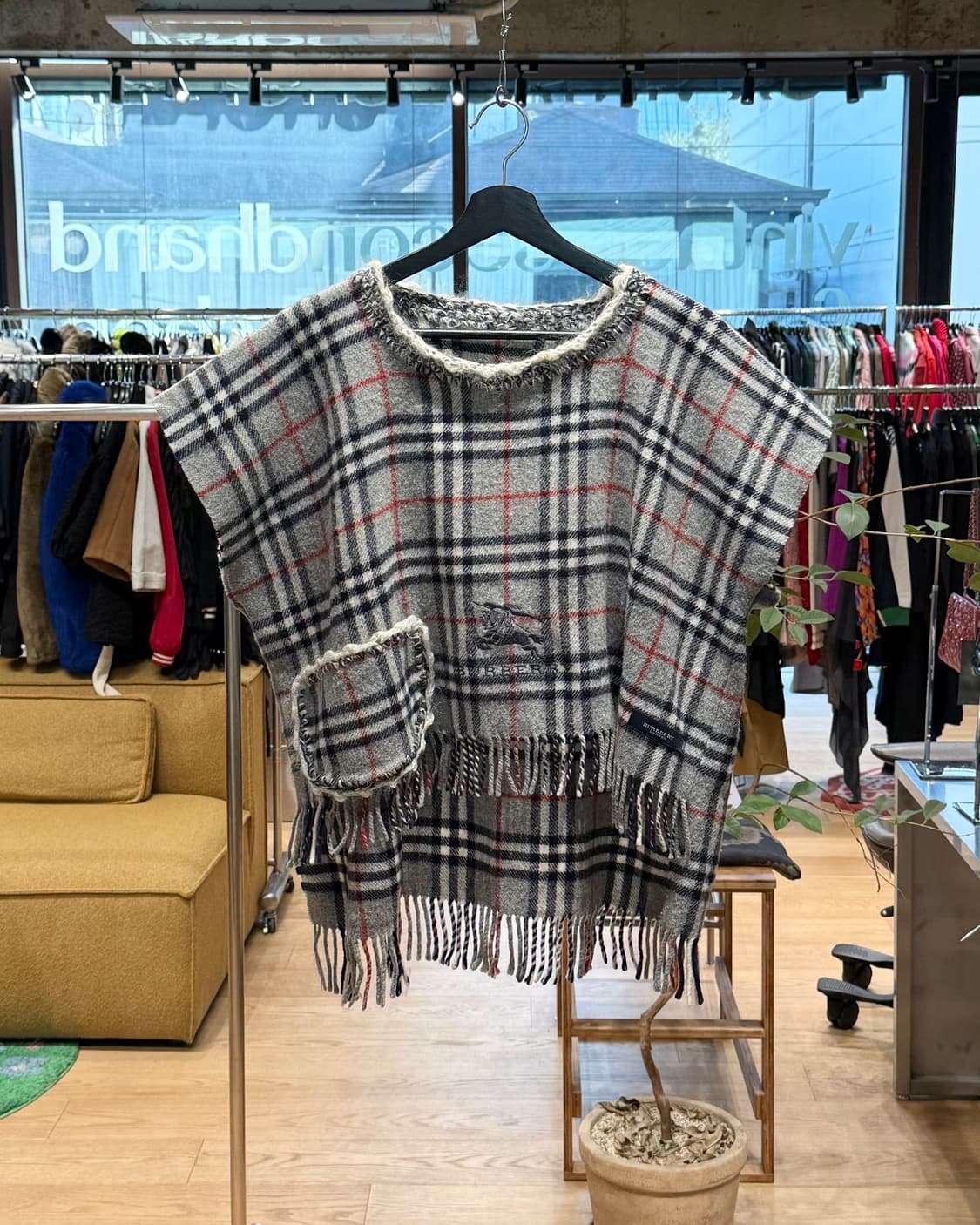 버버리 그레이 노바체크 울 케이프 상품이미지1