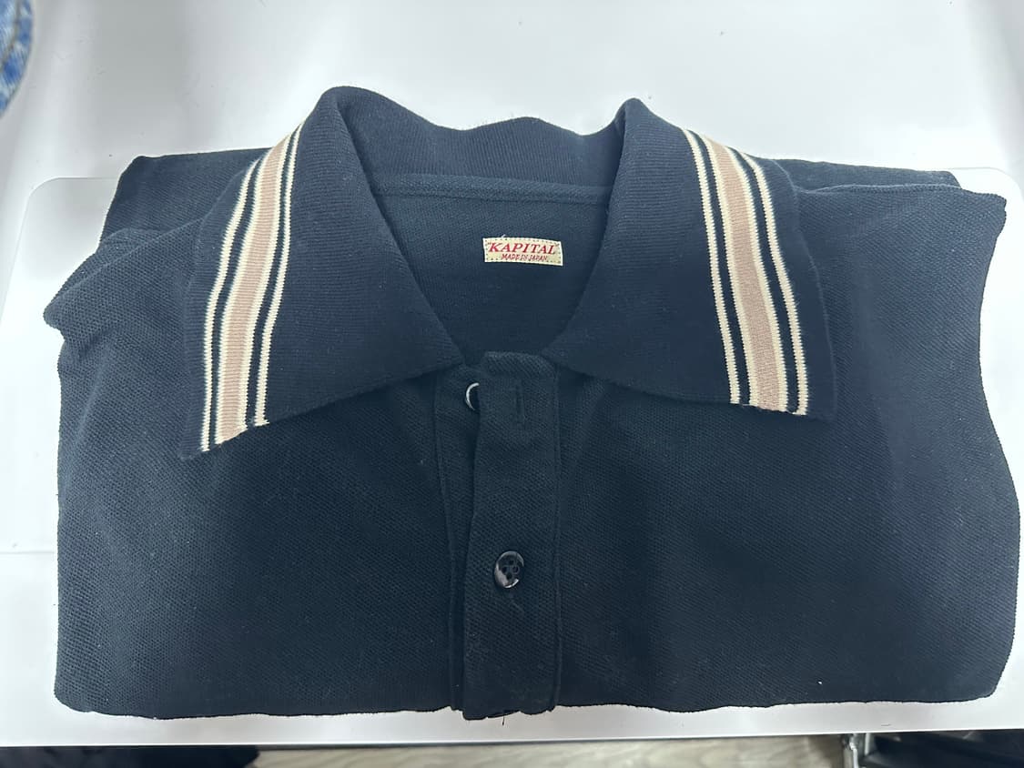 [4] 캐피탈 피케 랑글 레트로 폴로 블랙 상품이미지1