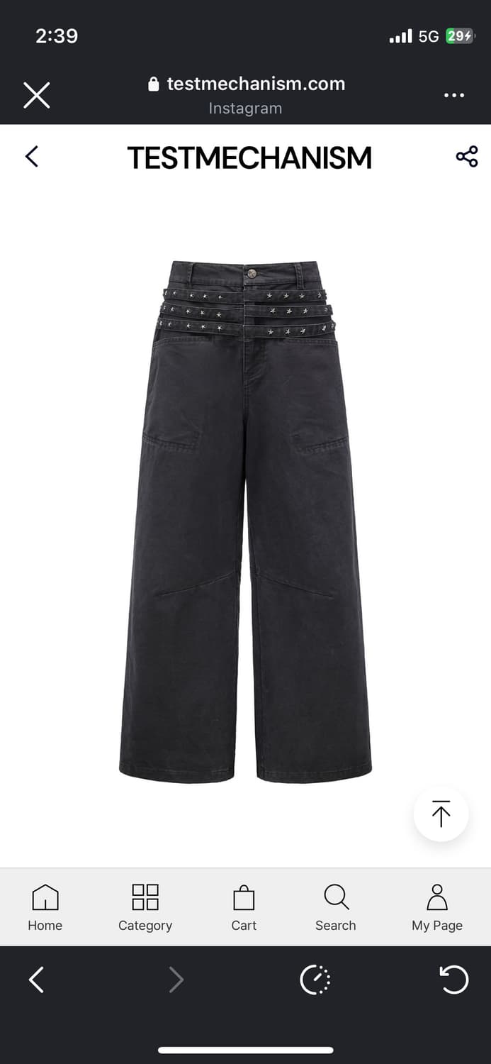 테스트메커니즘 oinimi 스타 스터드 와이드 팬츠 m 상품이미지5