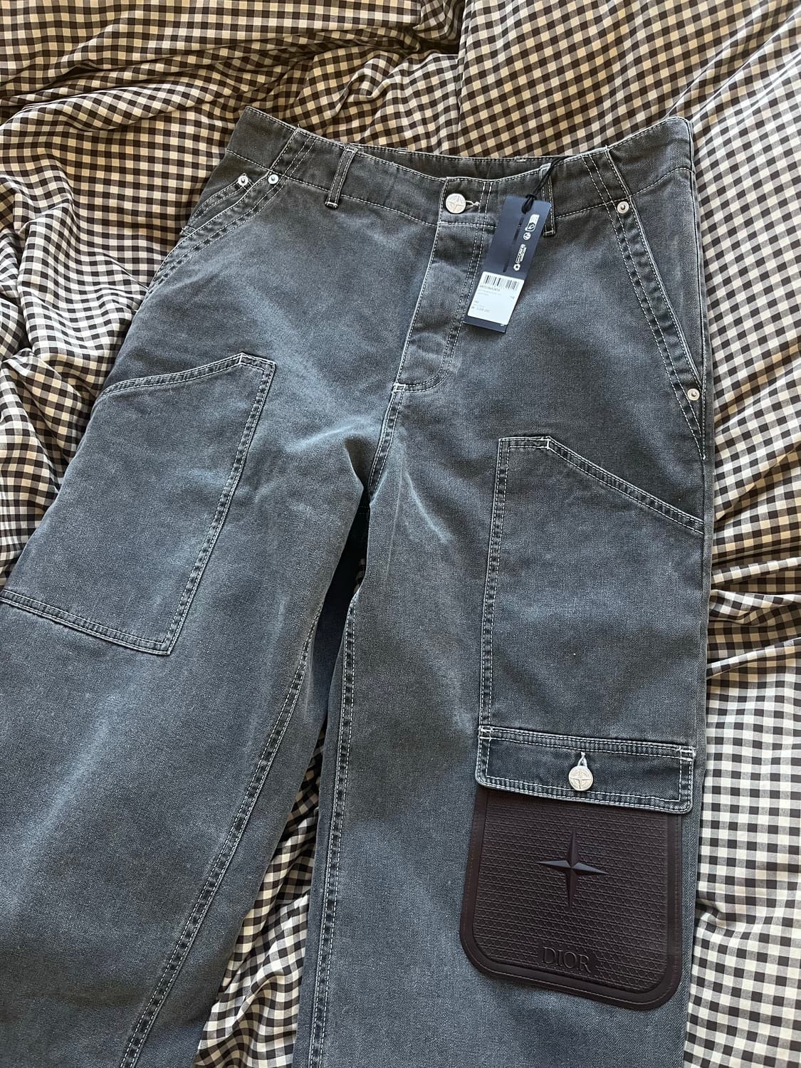 디올 x 스톤 아일랜드 / 카고 진 코튼 캔버스 블랙 / 48 상품이미지1