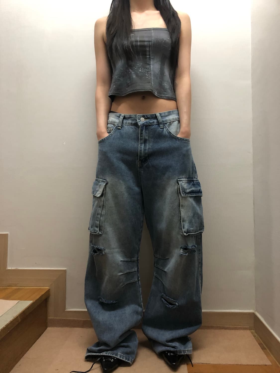 빈티지 데님 카고 팬츠 상품이미지8