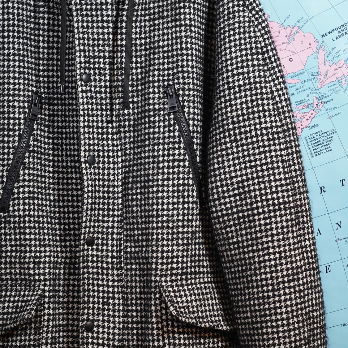 Ami 아미 하운드투스 체크 후드 코트 상품이미지5