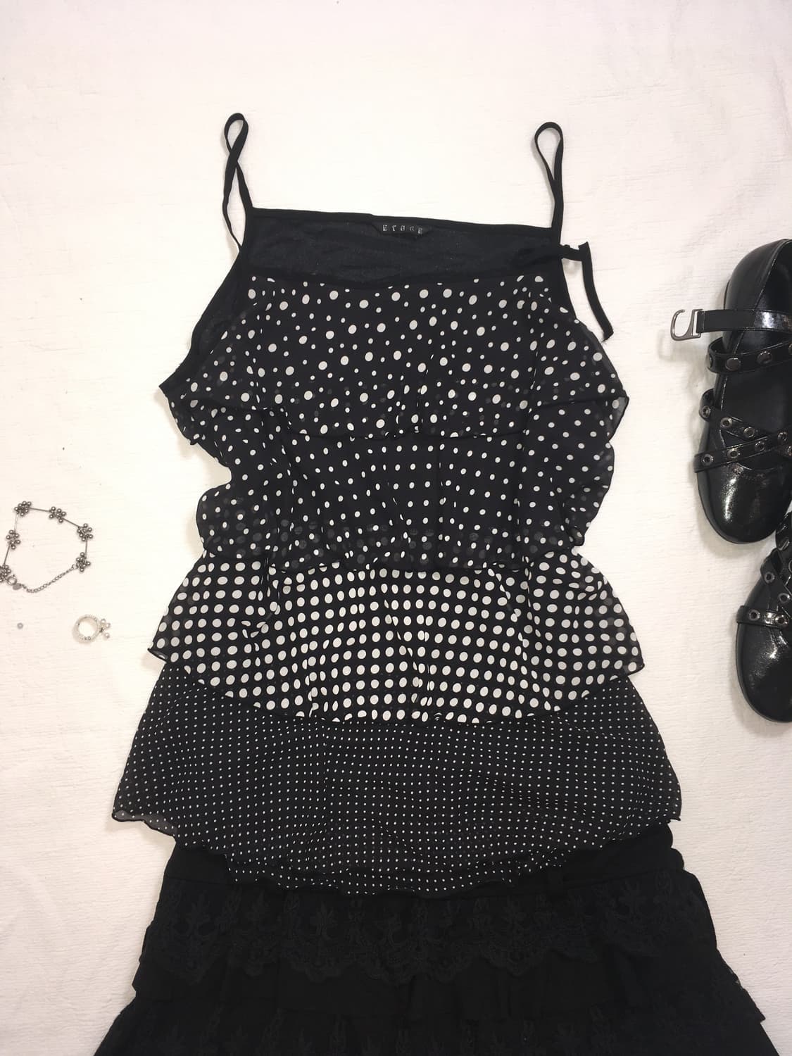jpn vintage dot frill cancan sleeveless 상품이미지6