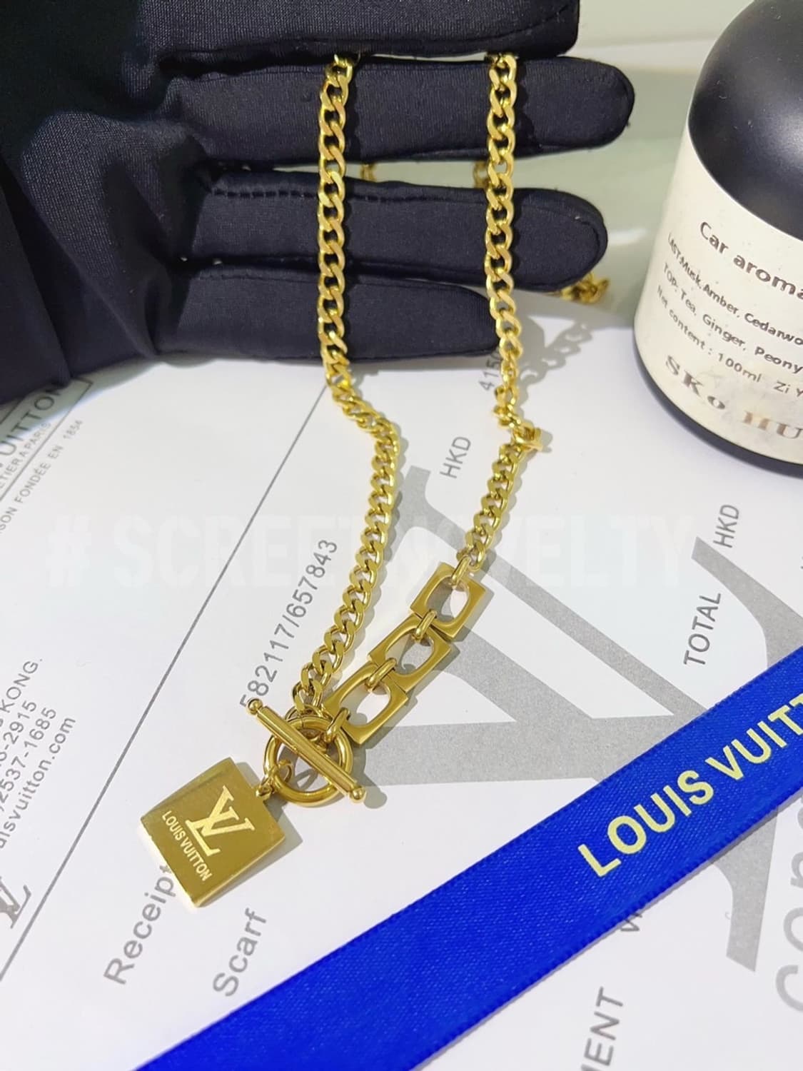 LV 골드 체인 목걸이 골드 풀박스 상품이미지9