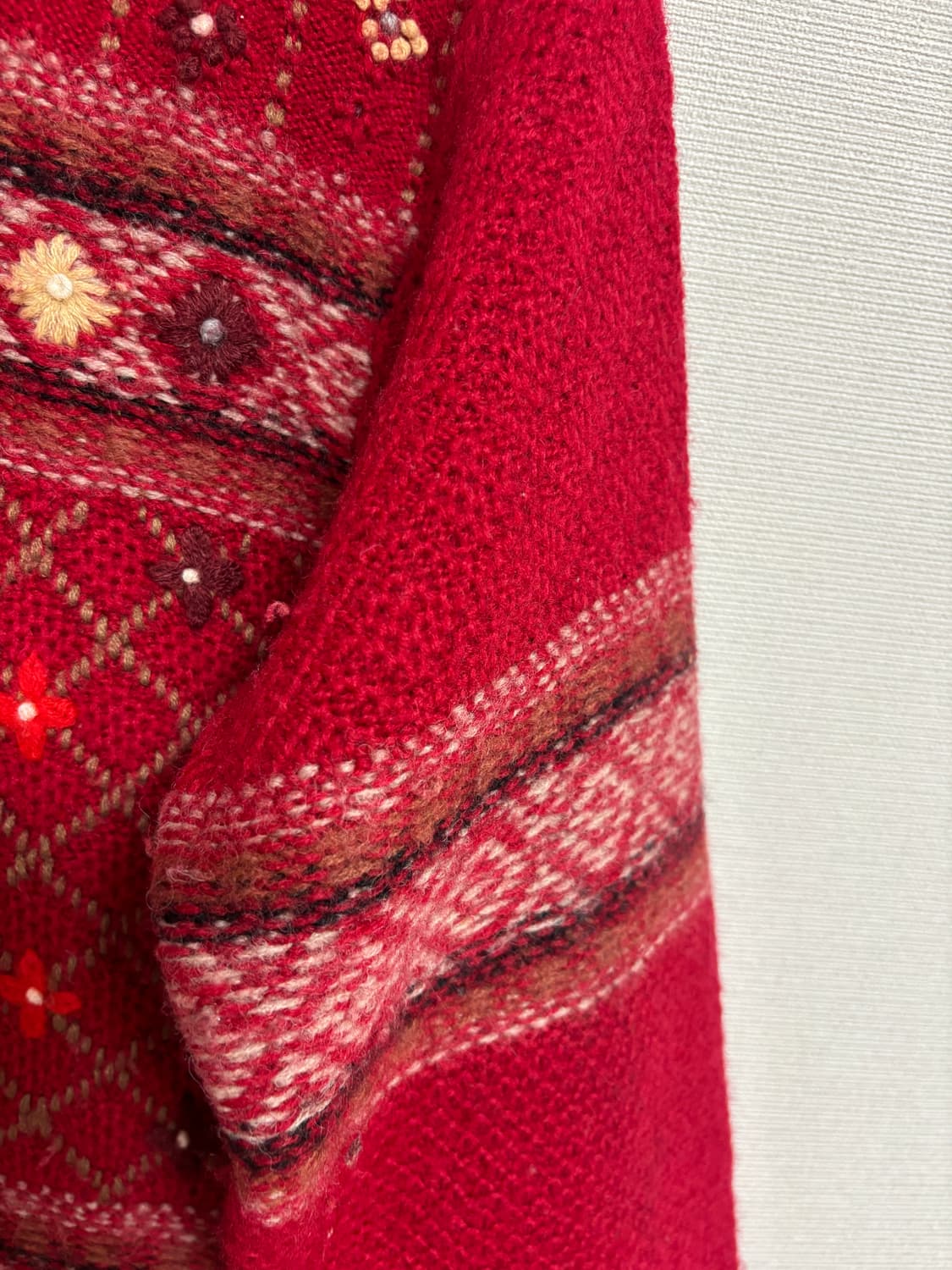 빈티지 꽃 자수 노르딕 니트 가디건 모리걸 히피 하구미 상품이미지5