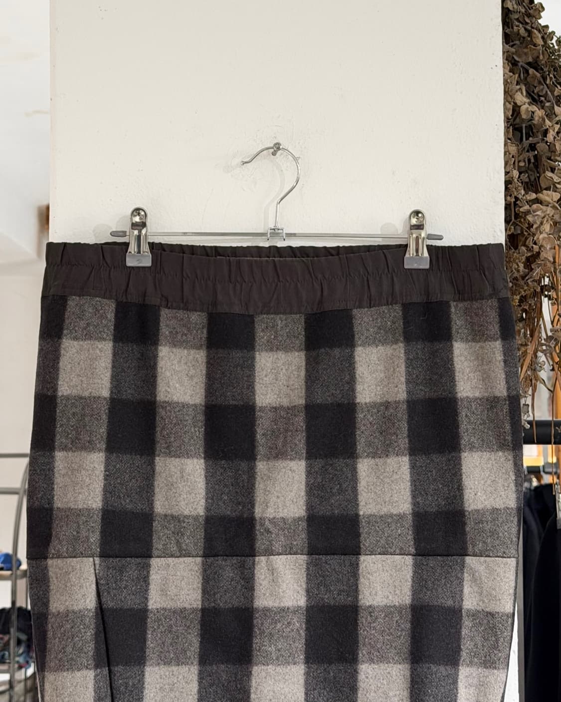 릭오웬스 브라운 그레이 체크 fw12 마운틴 미디 스커트 상품이미지2