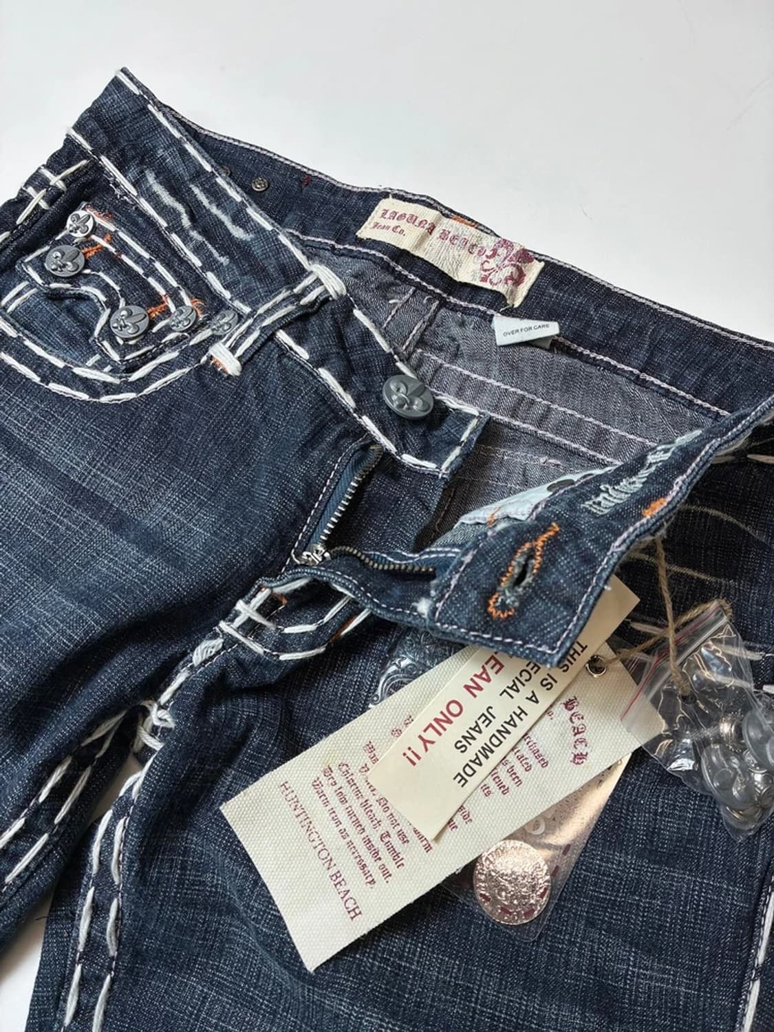 라구나비치00'sY2K 펑크데드스탁 스컬스티치 자수 데님팬츠 PN8832 상품이미지5