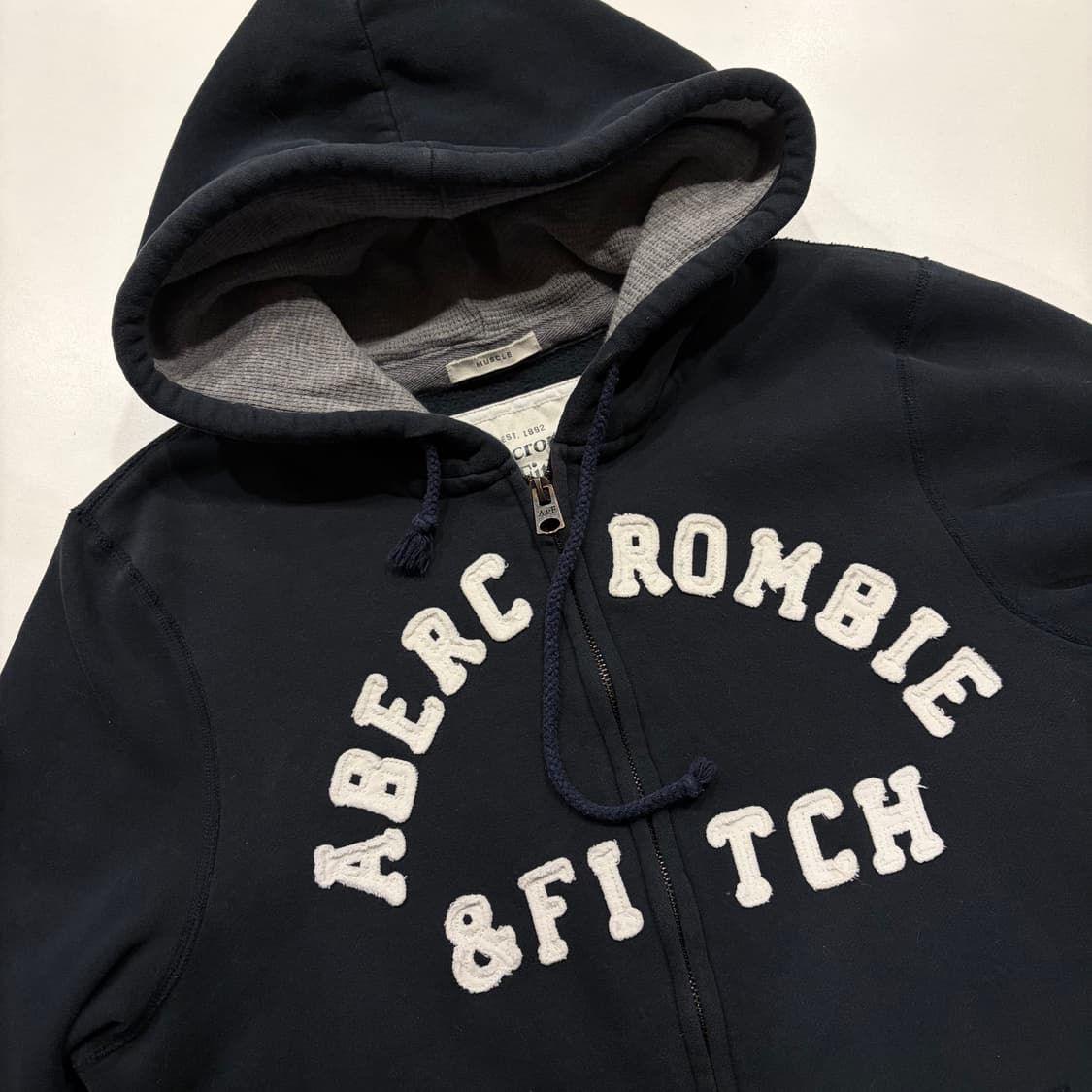 [XL] 아베크롬비 아치로고 블랙 후드 집업 C663 상품이미지3