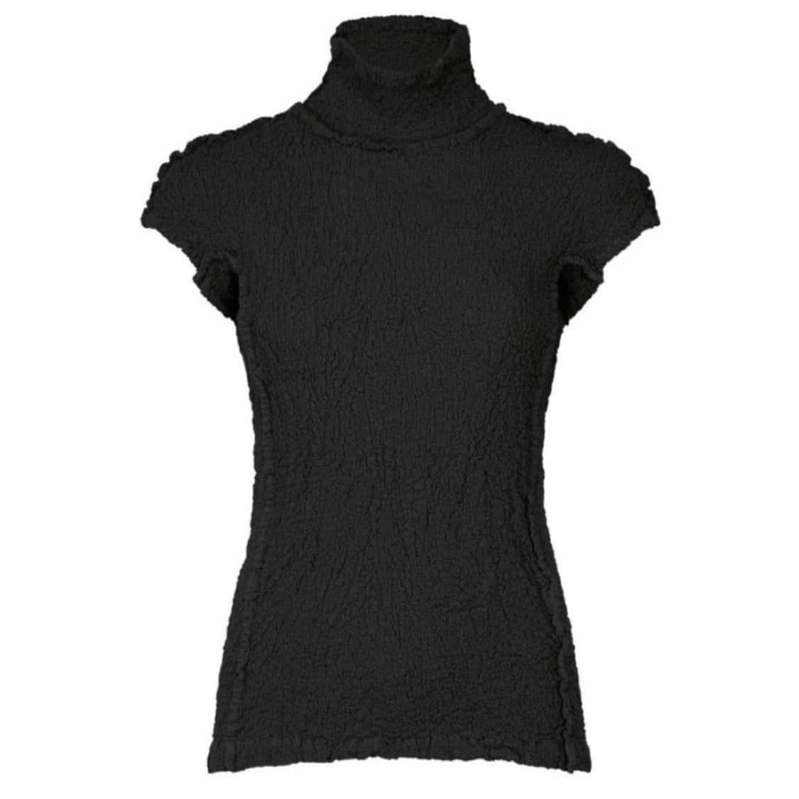 이세이미야케 미 me 콜리플라워 컬리플라워 반목 탑 반팔 블랙 상품이미지1