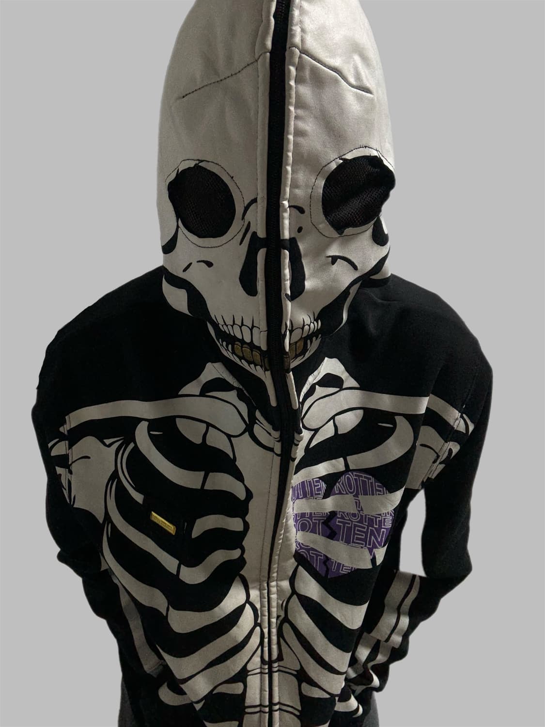 칸예 LRG 야광 스켈레톤 안감후리스 김프 후드집업 블랙버전 상품이미지2