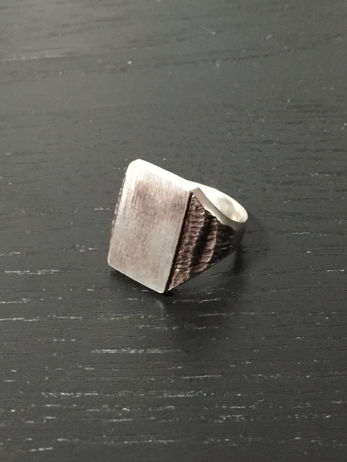 바호스튜디오 Square texture seal ring 반지 12호 상품이미지3