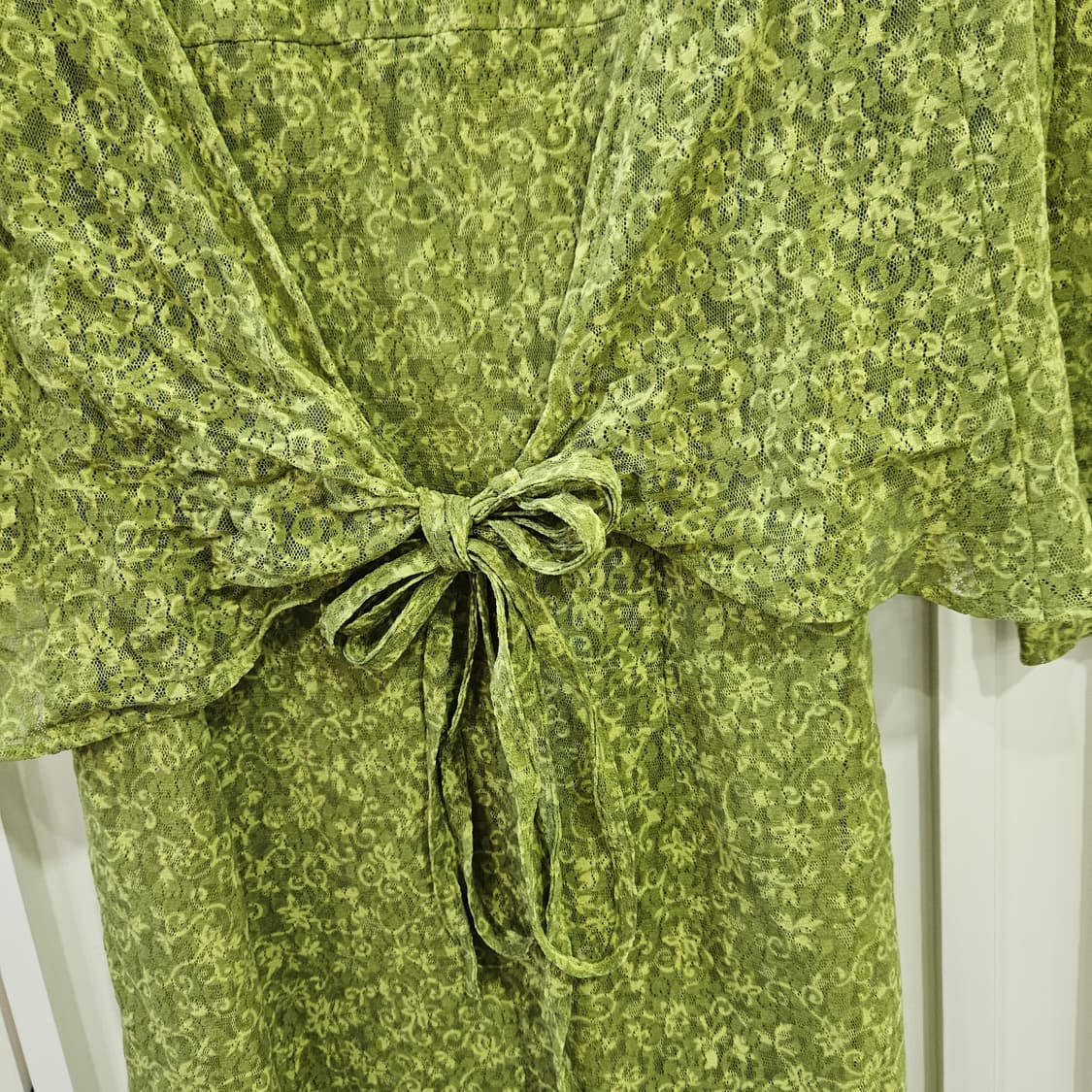 빈티지 그린 플로럴 원피스 가디건 세트 상품이미지3