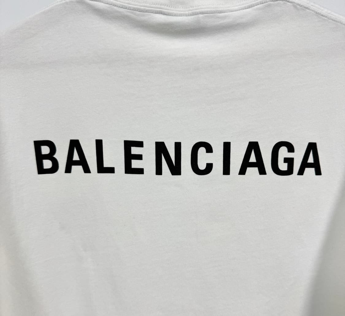 BALENCIAGA 발렌시아가 로고 오버사이즈 화이트 반팔티 L 상품이미지4