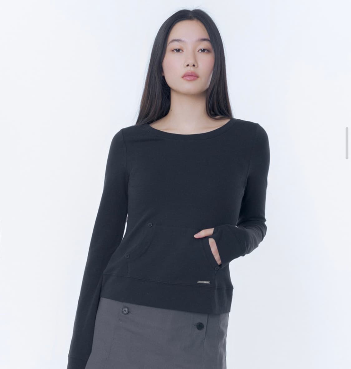 미세키서울 Button pocket long sleeve BLACK 상품이미지1