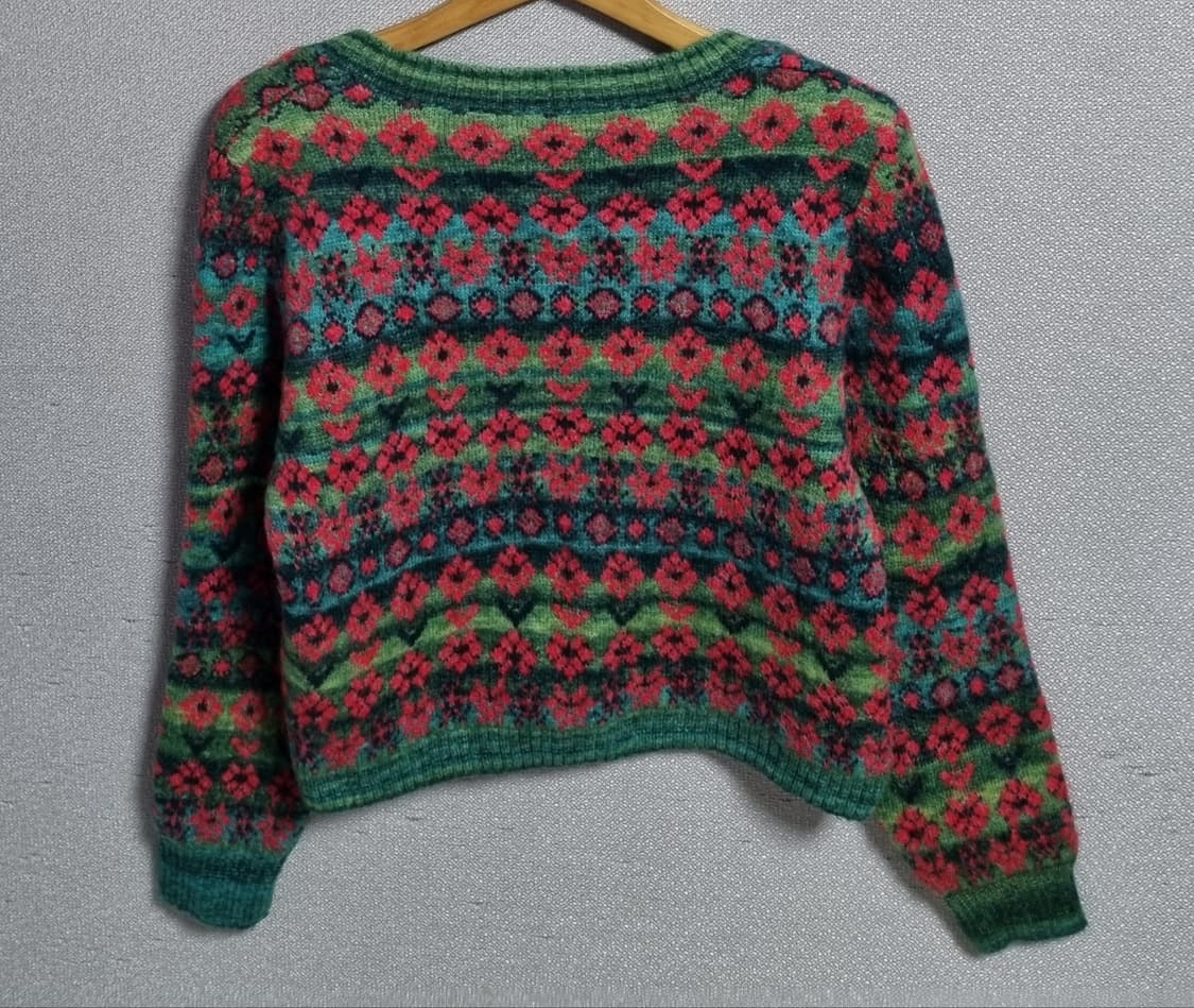 M ) ZARA 자라 스퀘어넥 니트 크롭 가디건 상품이미지2