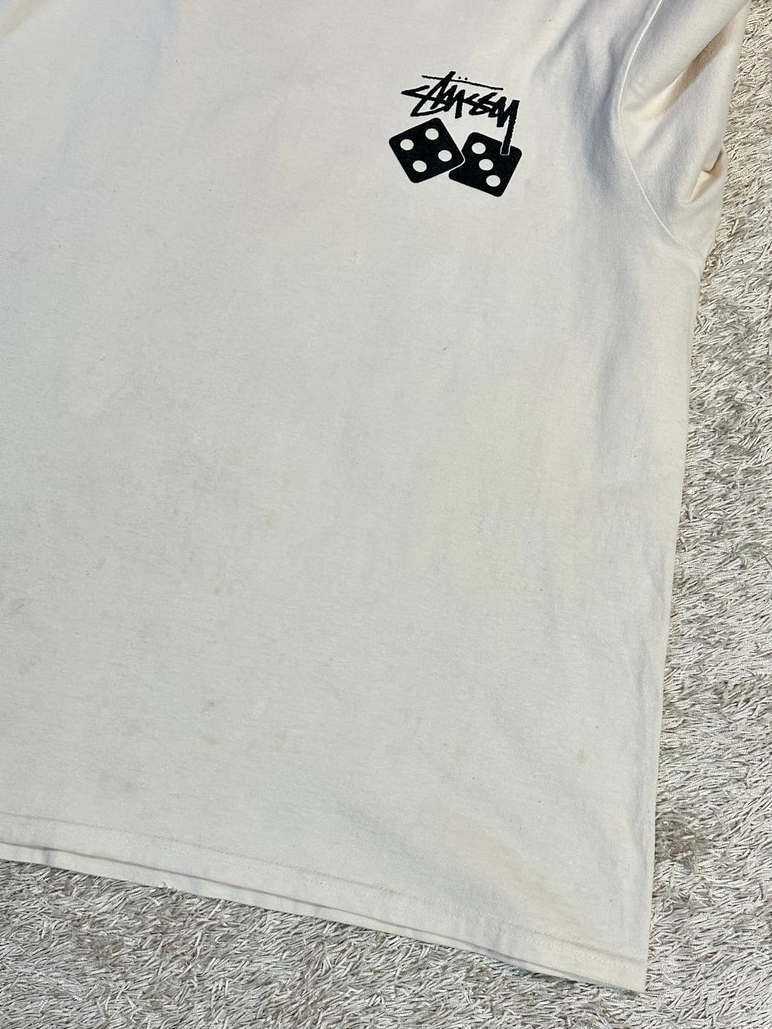 스투시 STUSSY 다이스 피그먼트 다이드 티셔츠 내츄럴 상품이미지4