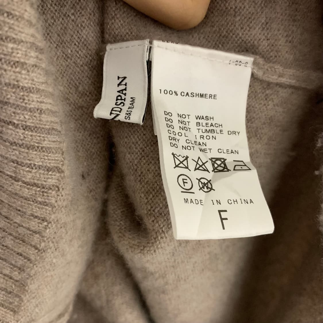 빈티지 캐시미어 100 핑크 베이지 터틀넥 니트 스웨터 상품이미지3