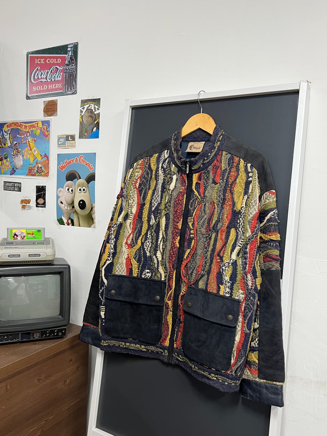 Coogi Vintage 쿠지 오리지널 클래식 케이블 꽈배기 니트 집업 상품이미지1