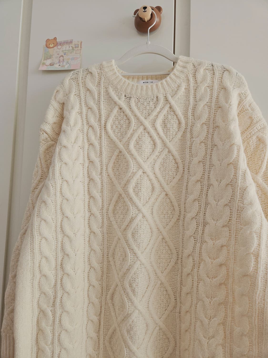 꽈배기 아이보리 니트 원피스 상품이미지2